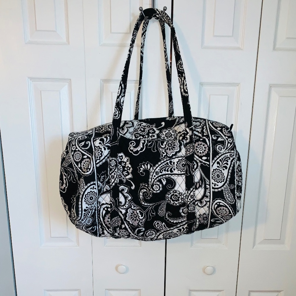 Vera Bradley Black and White Paisley Duffle Bag